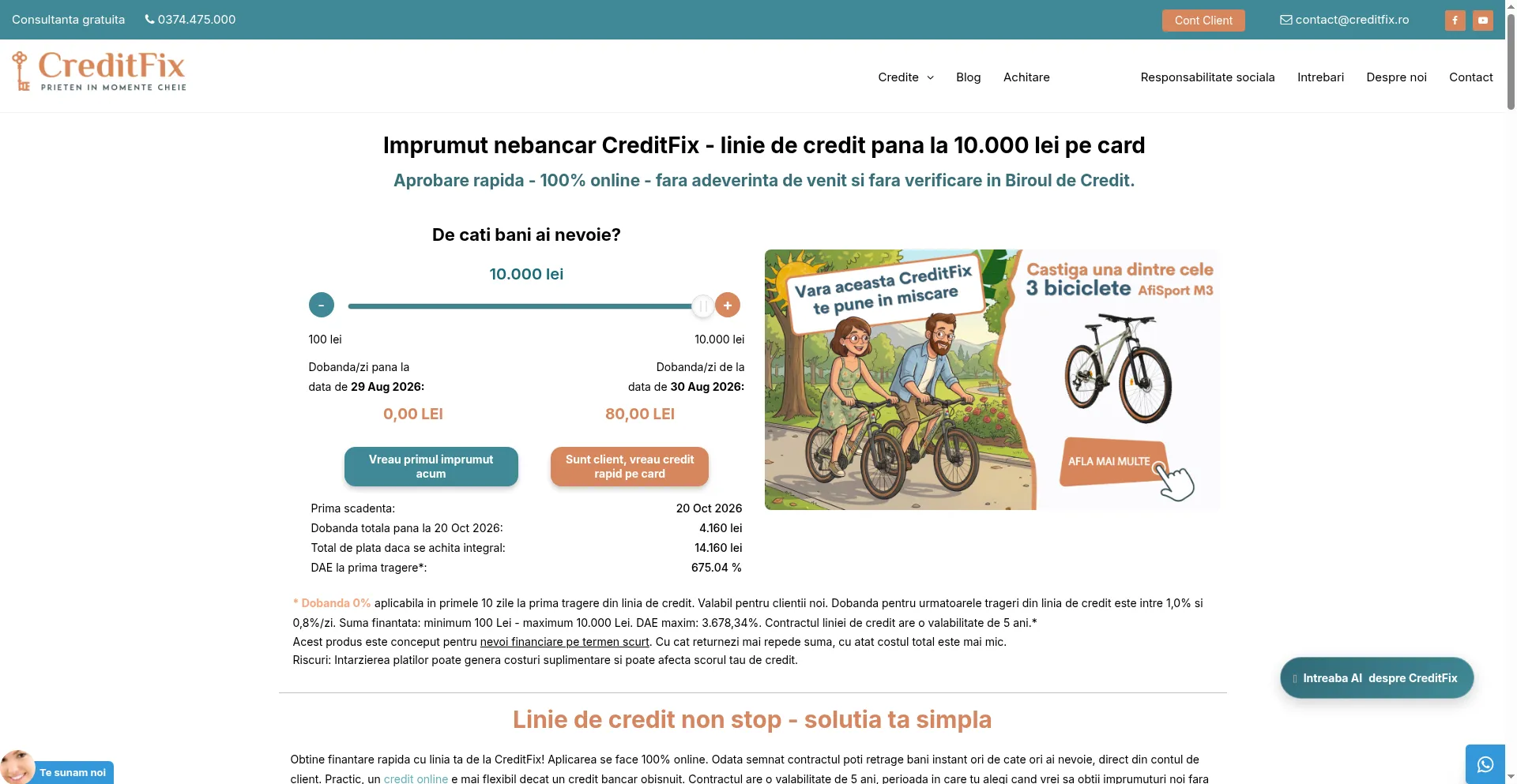 Calculatorul public CreditFix, verificat pentru recenzie