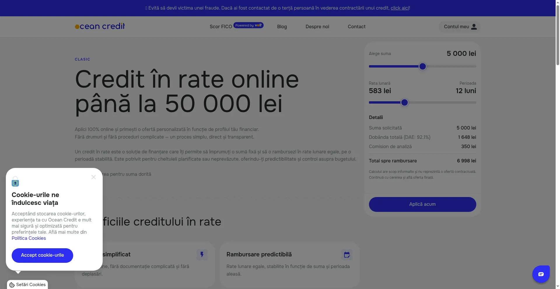 Calculatorul public Ocean Credit, verificat pentru recenzie